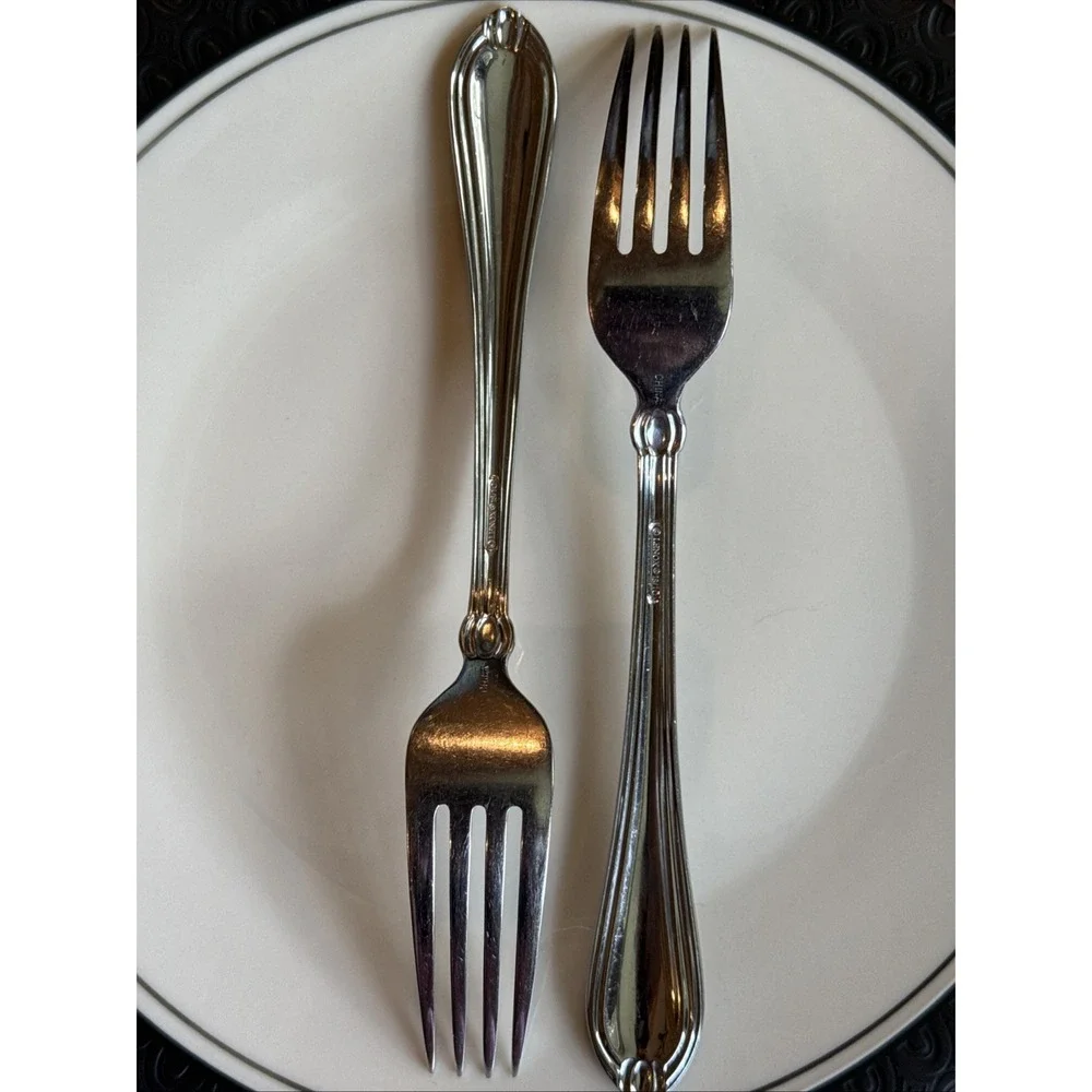 Lenox Chandelle 18/10 Stainless Flatware Dinner Fork 8.5 Set Of 2 RARE vintage